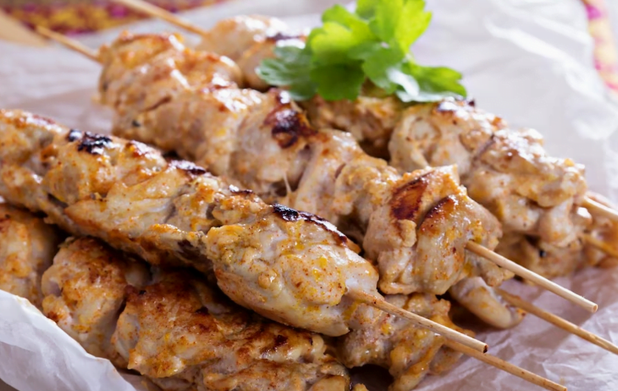 Grilled chicken sticks